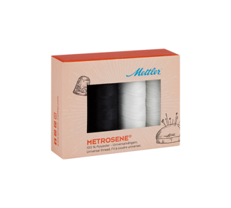 Image of a METROSENE® kit of 4 spools, black and white colored METROSENE® kit of 4 spools, black and white spool